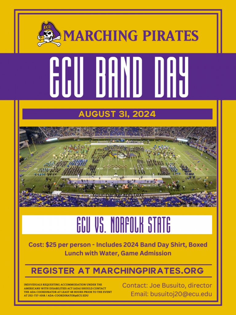 2024 ECU Band Day Flyer