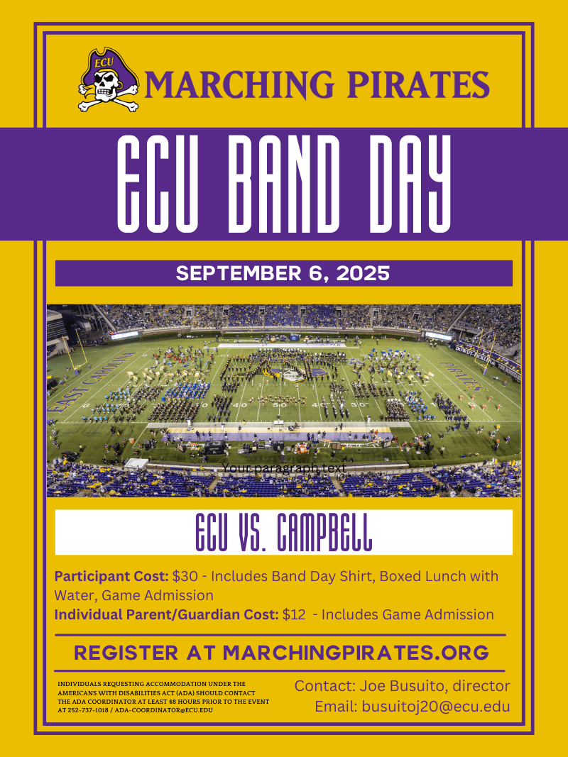 ECU Band Day 2025 Poster