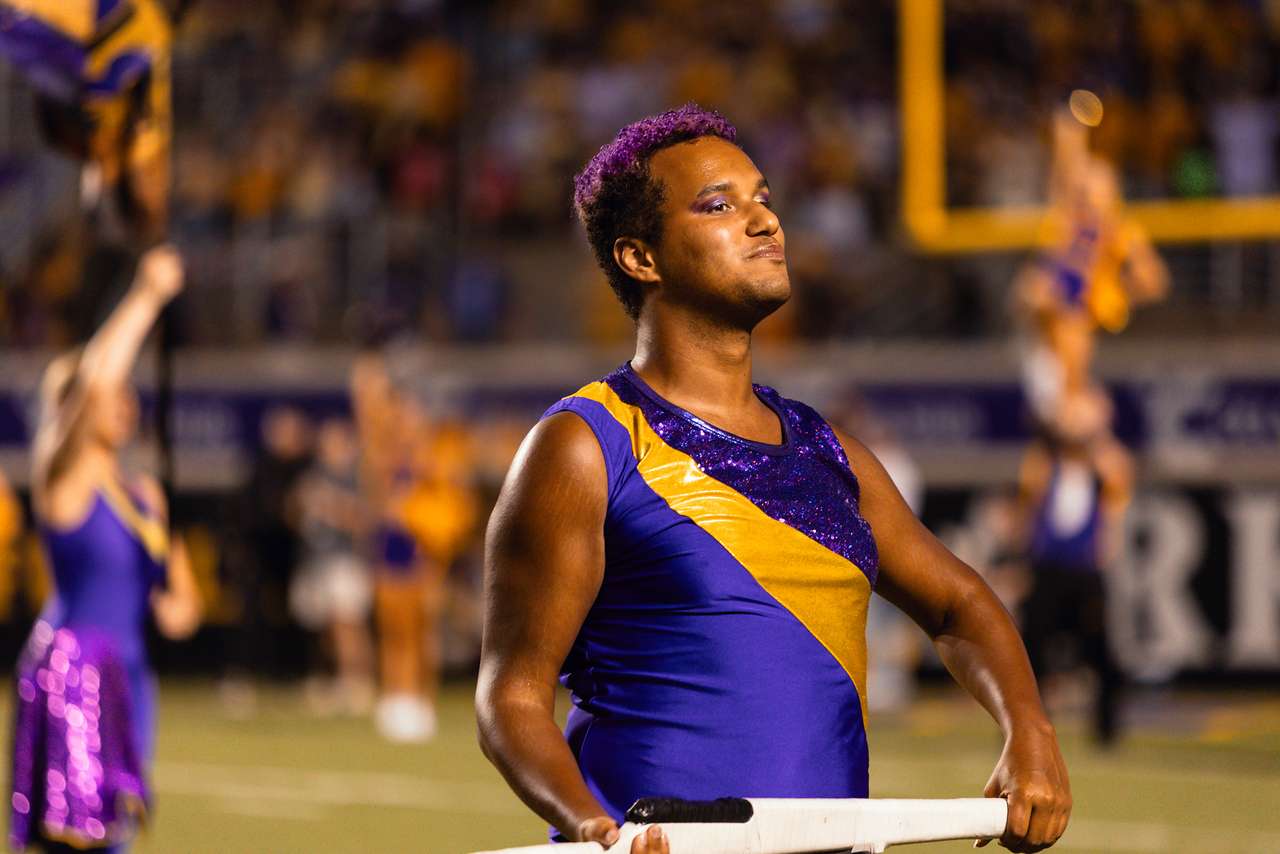 ECU Colorguard - Member with Rifle