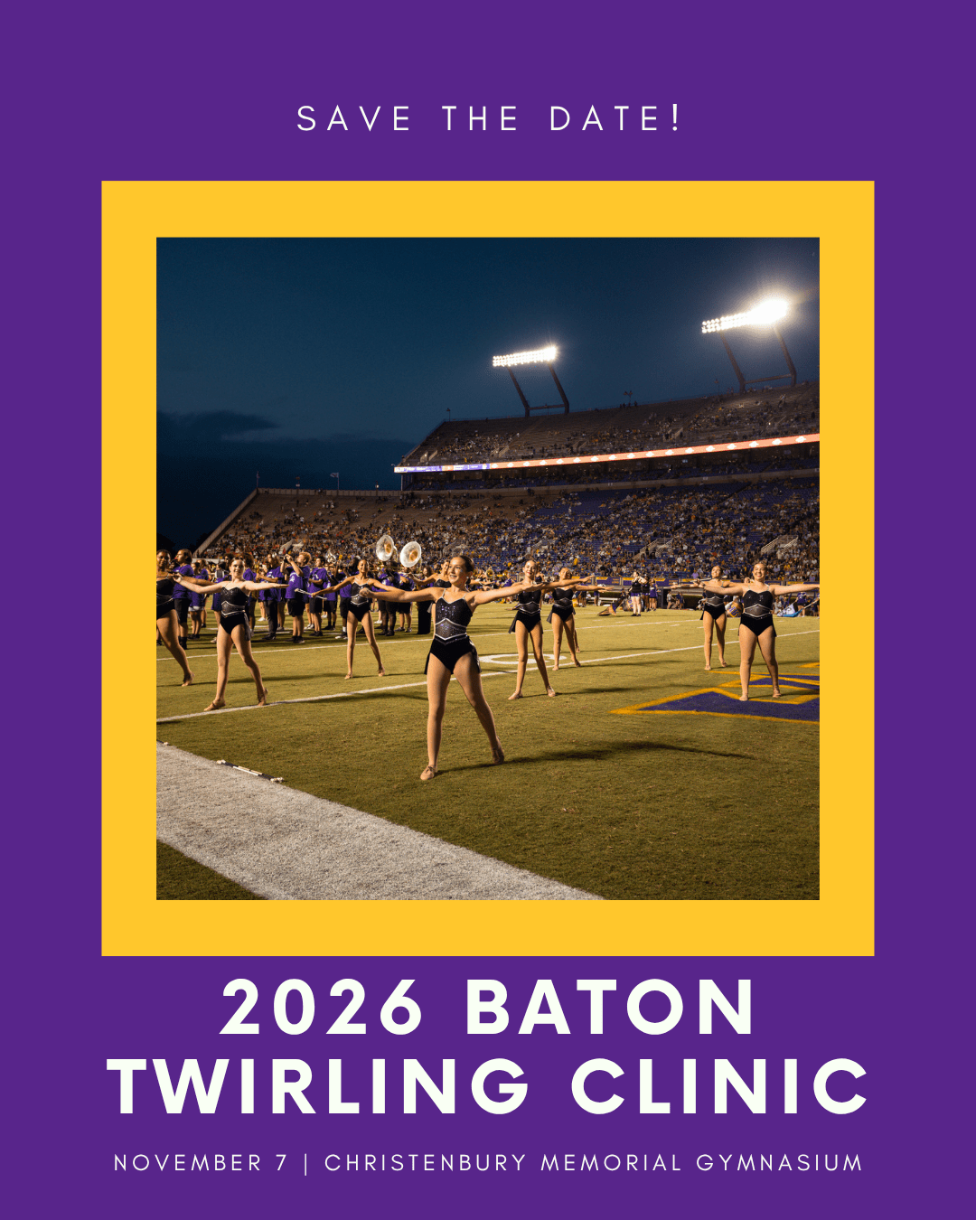2026 ECU Baton Twirling Clinic Save the Date